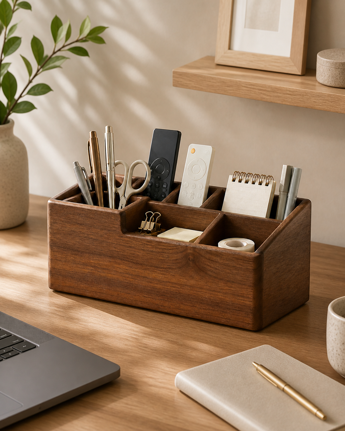 Karseno Walnut Desktop Organizer