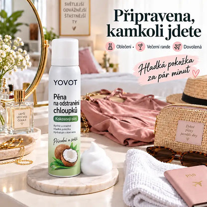 Yovot® depilačná pena v spreji – kokosový olej pre hladkú pokožku celého tela