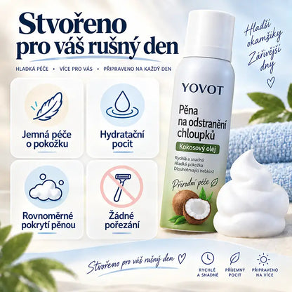 Yovot® depilačná pena v spreji – kokosový olej pre hladkú pokožku celého tela