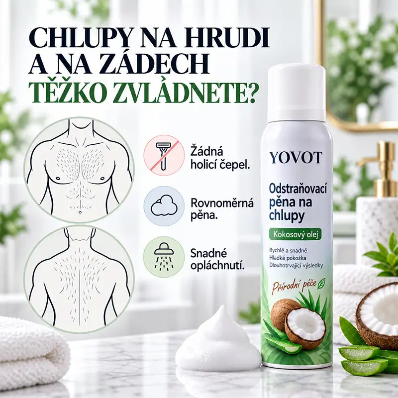 Yovot® depilačná pena v spreji – kokosový olej pre hladkú pokožku celého tela