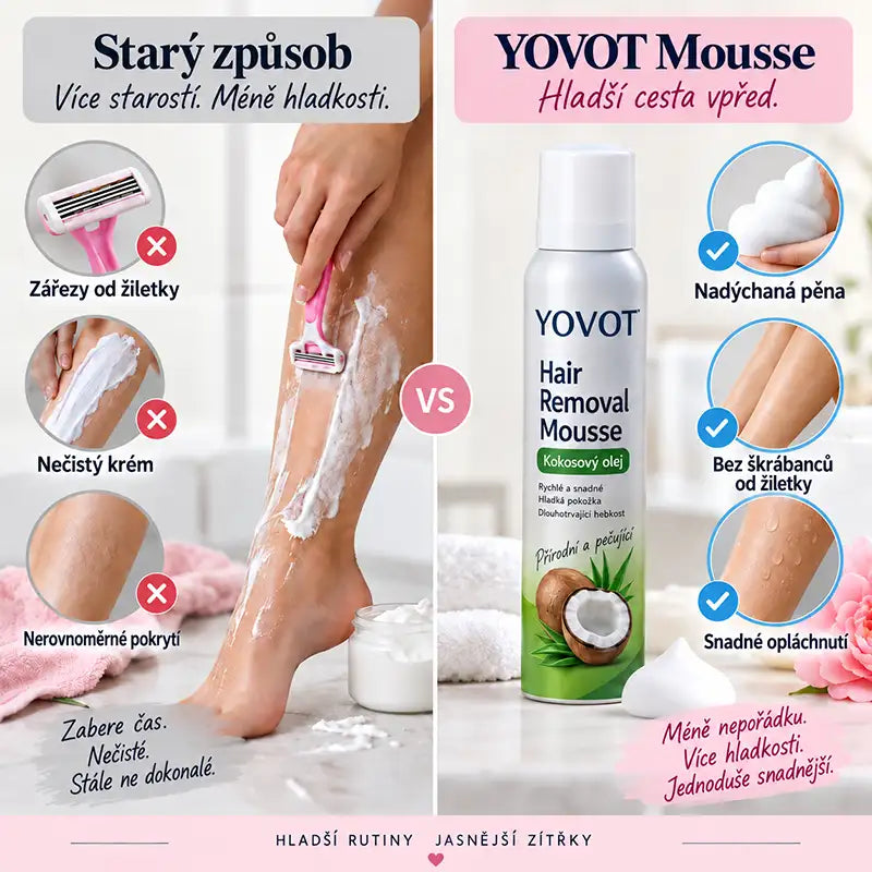 Yovot® depilačná pena v spreji – kokosový olej pre hladkú pokožku celého tela