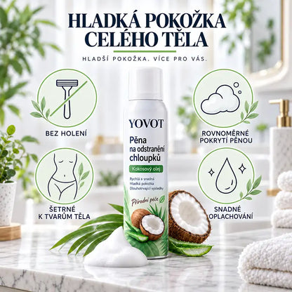 Yovot® depilačná pena v spreji – kokosový olej pre hladkú pokožku celého tela