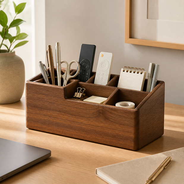 Wood Desk Storage