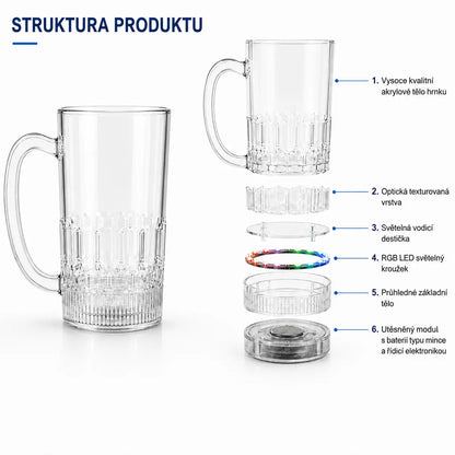 HUBUQ® Chytrá svítící akrylová sklenice
