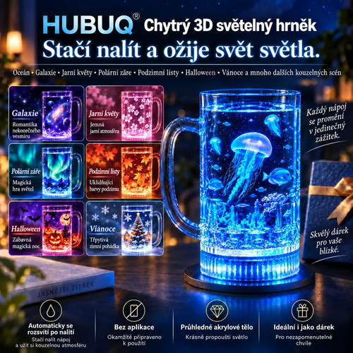 HUBUQ Chytrý 3D světelný hrnek