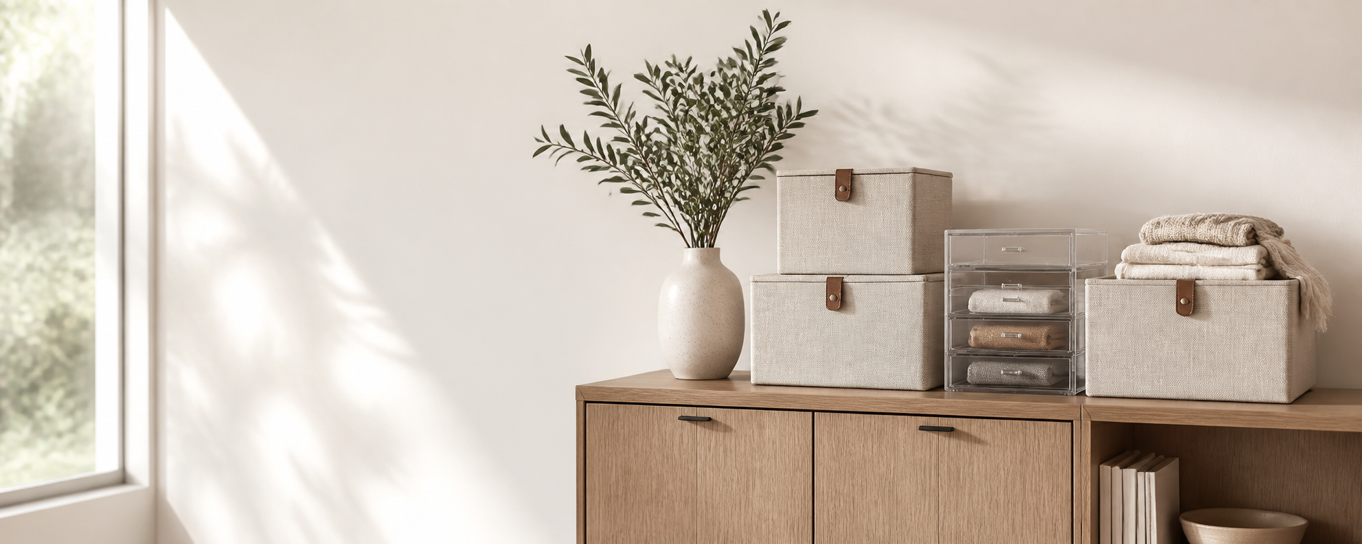 Living room storage scene
